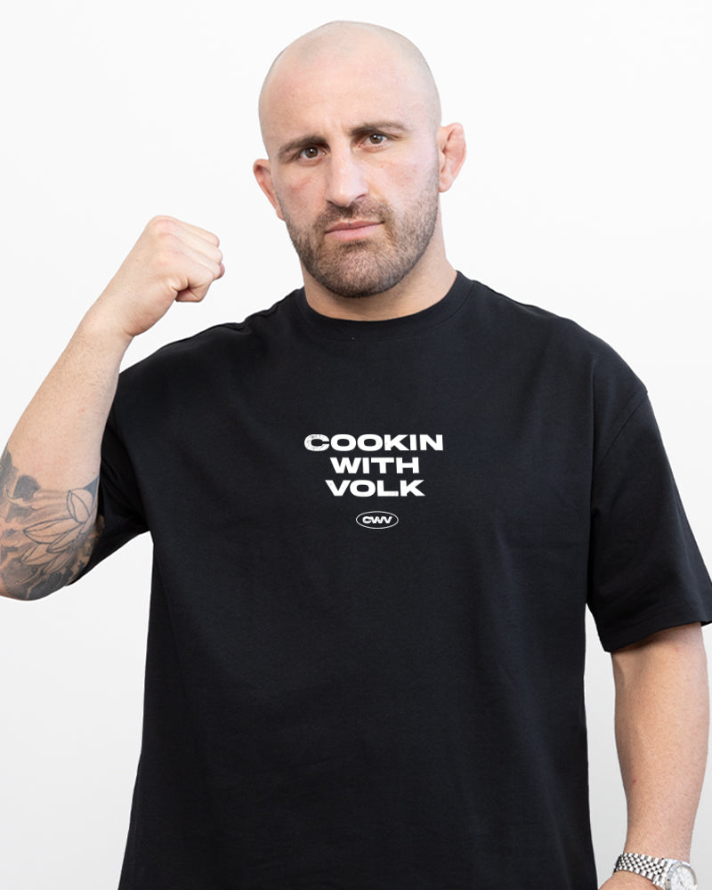 Cookin with Volk Logo Tee – Black