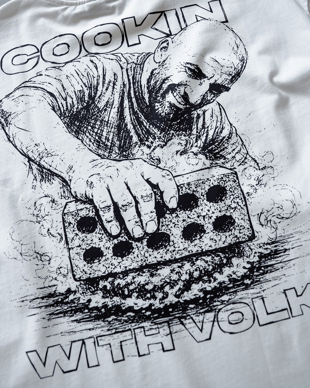 Cookin with Volk Brick Smash Tee – Off White