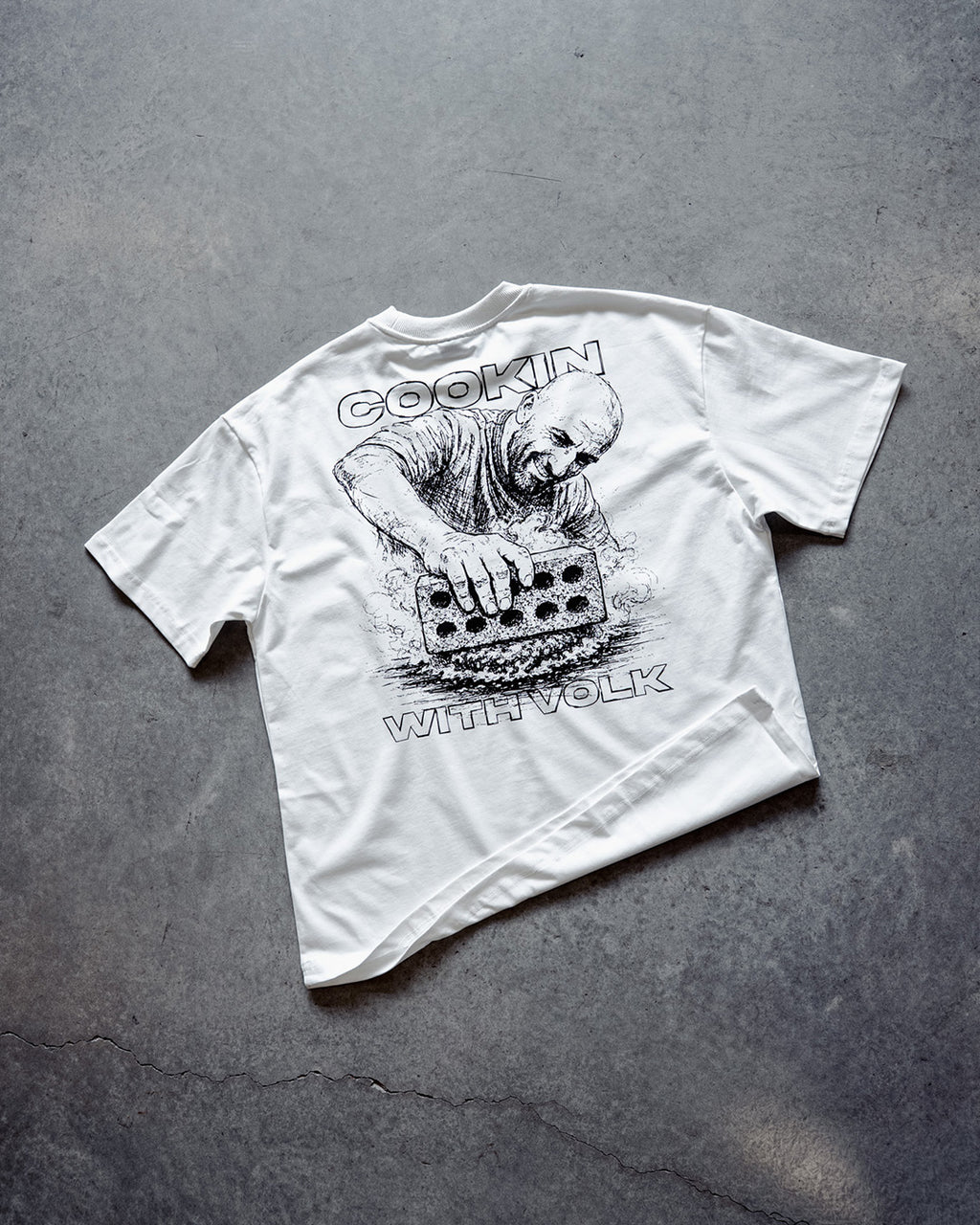 Cookin with Volk Brick Smash Tee – Off White